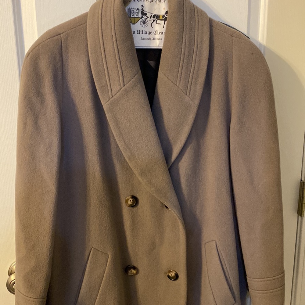 Vintage trench double breasted wool coat in dry cleaned & good condition - Picture 3 of 8